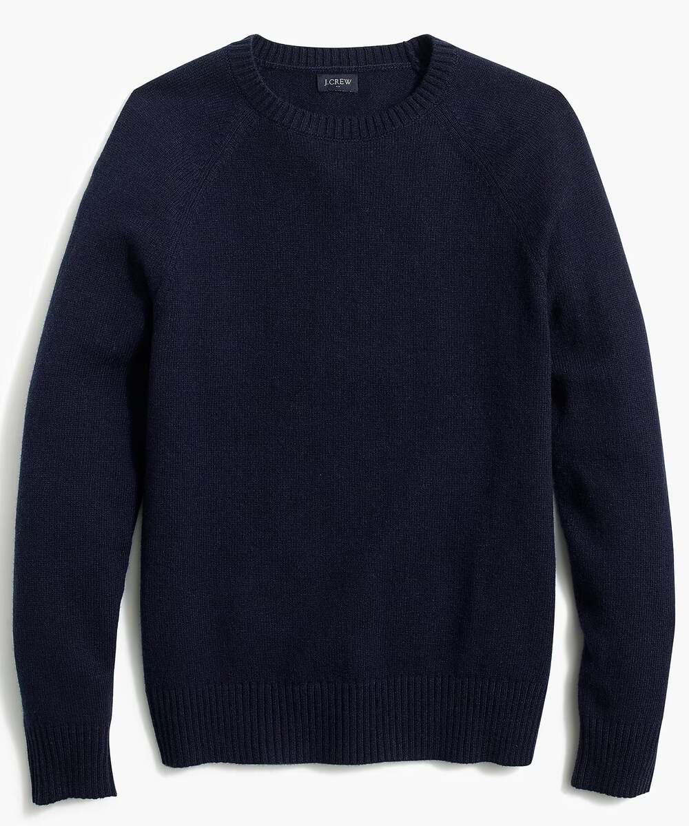 J.Crew Men's Blue Crew Neck Cozy Grandpa 100% merino wool Sweater